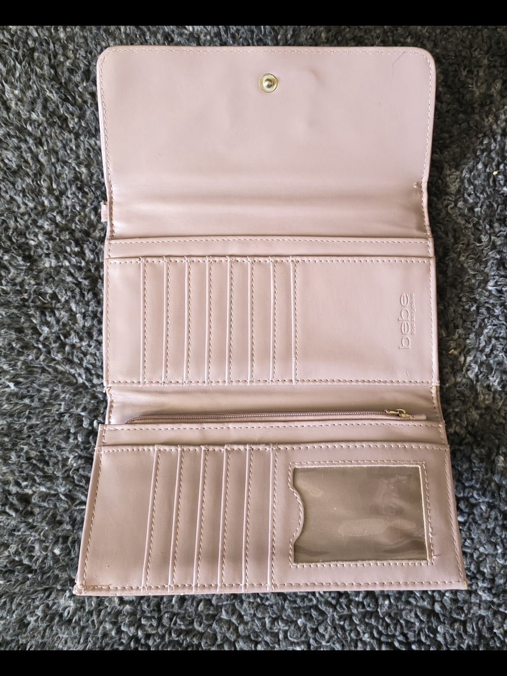bebe Light Pink Trifold Wallet with Card Slots